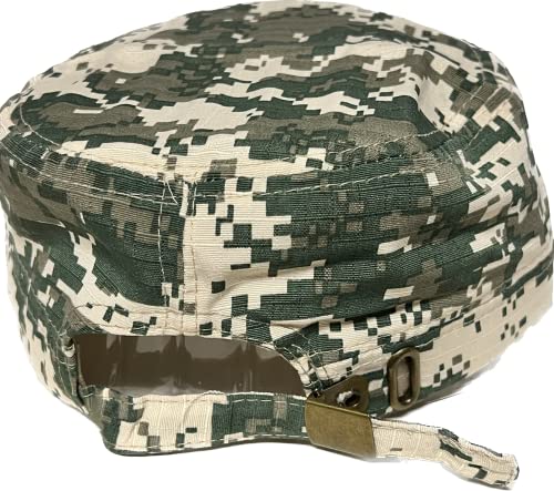 Mrlahat Camo Castro Cadet Army Caps Military Flat Top Baseball Dad Sun Hats Adjustable Metal Buckle - color: Digital 6