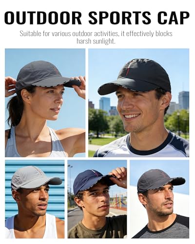 Croogo Quick Dry Running Hat Sun UPF 50+ Lightweight Baseball Cap for Men - color: Cp13-dark Gray