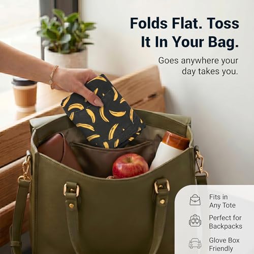 ZLYC Printed Bucket Hat for Women Men Packable Summer Sun Hat for Beach - color: Banana Black