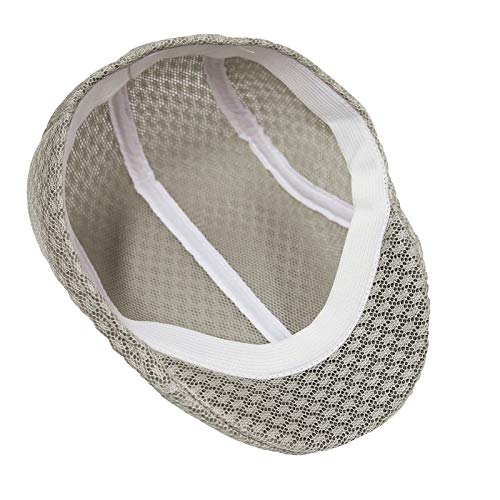 WITHMOONS Breathable Mesh Summer Hat Newsboy Ivy Cap Cabbie Flat Cap UZ30053 - color: Ivory