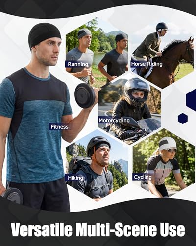 6pcs Cool Skull Cap for Men Breathable Mesh Helmet Liner - color: White, Black, Grey