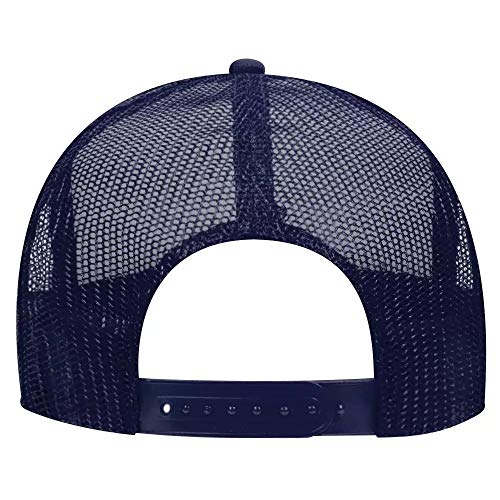 Ashen Fane Kids' Polyester Foam Front 5 Panel High Crown Mesh Back Trucker Hat - color: Nvy/Wht/Nvy