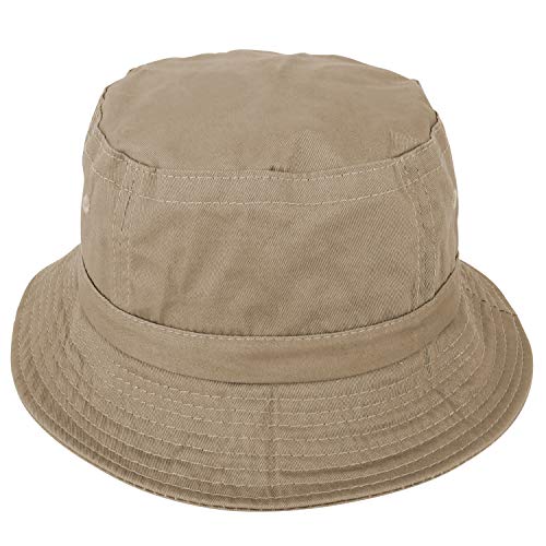 Armycrew Pigment Dyed Washed 100% Cotton Unisex Bucket Hat - color: Khaki