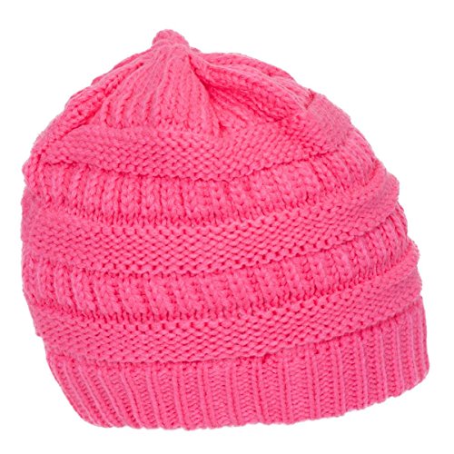 Gravity Threads Knit Soft Stretch Beanie Cap - color: Candy Pink