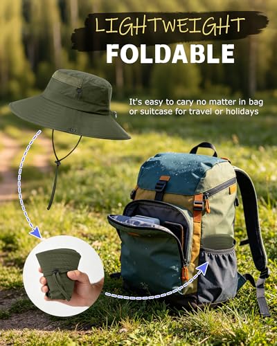 3 Pack Mens Boonie Sun Hat UV Protection Outdoor Bucket Fishing Hat for Hiking Safari & Gardening - color: 3 Pack-dark Grey&khaki&army Green