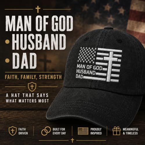 Man of God Husband Dad Embroidered Hat Camping Caps for Women - color: Man of God Husband Dad 1