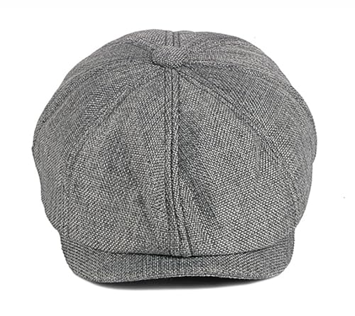 Newsboy Cap for Men 8 Panel Vintage Cabbie News Flat Gatsby Mens Hats Adjustable Linen Mens Hats - color: Dark Grey