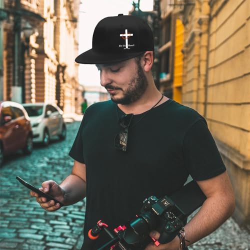 Flat Bill Hats for Men Snapback Hats for Men Baseball Cap for Men Black Snapback Women Fitting Hat - color: Cross Wreath