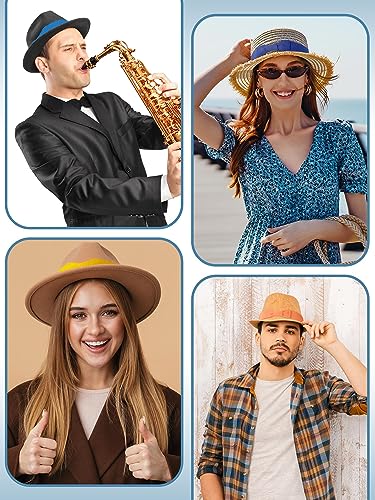 Tigeen 6 Pcs Bowknot Hat Band for Women Cowboy Panama - color: Bright Colors