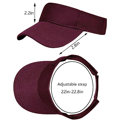 Rbenxia 5 PCS Adjustable Sport Visors Sun Visor Hats Cap Visors Women Men - color: Burgundy, size: One Size