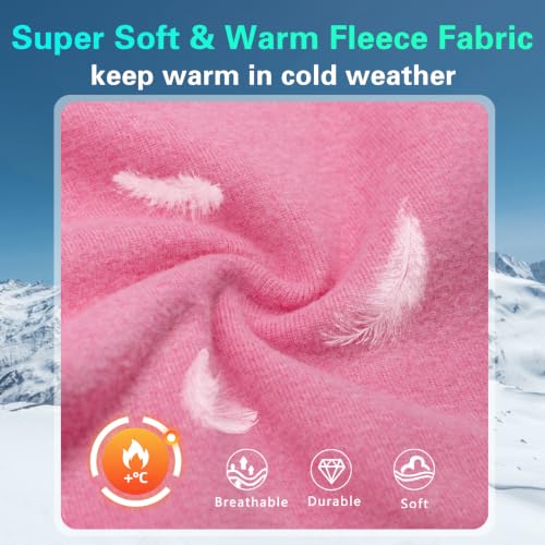 GoxRunx Kids Balaclava Ski Mask,Fleece Face Mask Neck Warmer for Boys Girls,Windproof Face Cover for Cold Weather - color: Rose Pink/Light Purple