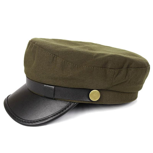 Chauffeur Hat for Men Women Vintage Newsboy Cap Costume Hats Beret Cap - color: Army Green