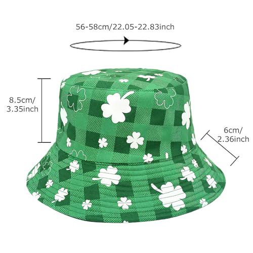 Bucket Hat for Women Men Beach Sun Hat Fishing Hat Double Side Wear Reversible Fisherman Hat - color: St. Patrick's Day