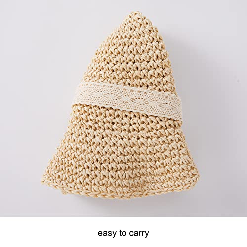 pureborn Baby Toddler Girls Straw Sun Hat Summer Beach Hat - color: Khaki-n, size: 6-24 Months