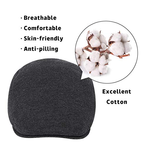WETOO Men's Flat Cap Gatsby Newsboy Lvy Irish Hats Driving Cabbie Hunting Cap - color: A2-grey