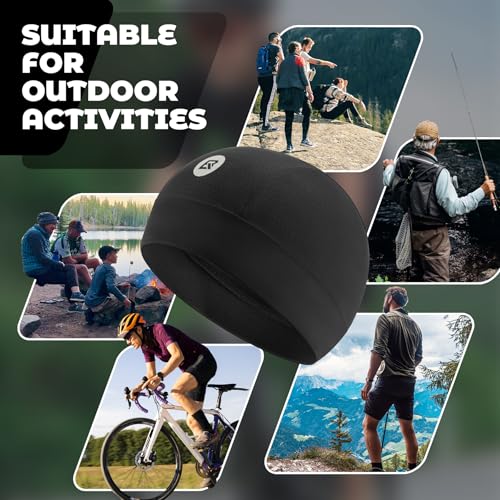 ROCKBROS Cooling Skull Cap Helmet Liner Sweat Wicking 2-Pack Black - color: Black 2 Packs