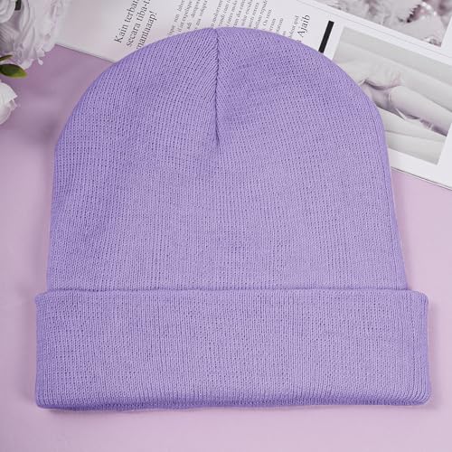 Pistha Beanie for Men Women-Knit Beanie Hats Skull Cap Winter Warm Hat - color: Purple