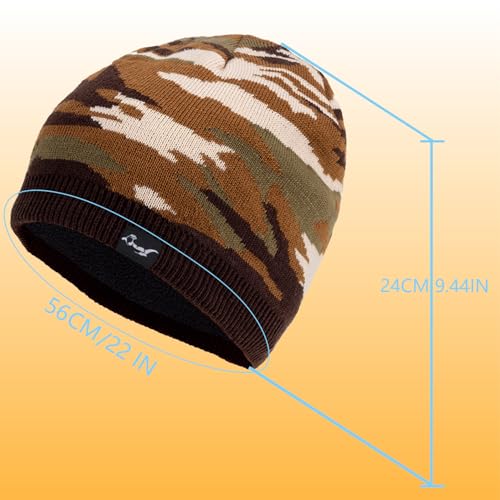 Waterproof Knit Beanie – for Women and Men - color: Brown - Aa