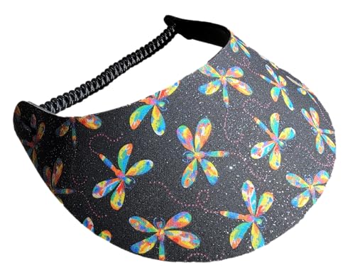 Women's Beautiful Designs Lightweight Packable Foam Visor for Sun Protection and Outdoor Activities - color: Dragonfly 10