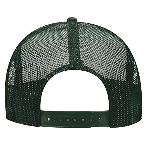Ashen Fane Kids' Polyester Foam Front 5 Panel High Crown Mesh Back Trucker Hat - color: Dark Green