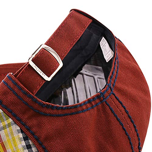 MOACC M Men Beret Hat Cotton Buckle Adjustable Newsboy Hats Cabbie Gatsby Cap - color: Hat-t1-burgundy