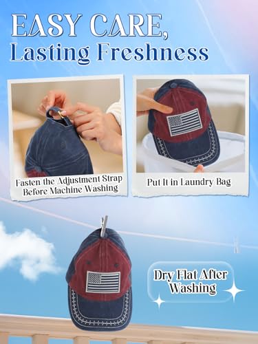 Biggun Trendy Embroidered Baseball Cap for Girls Women Men, Soft Breathable - style: Flag