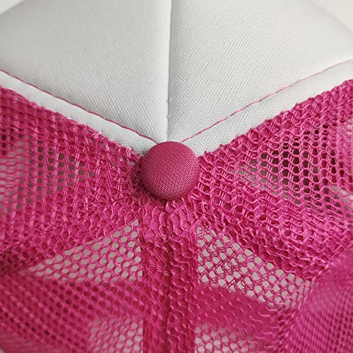 12 Pack Sublimation Hats for Men Blank Trucker Hats Bulk Snapback Mesh Women Baseball Caps DIY Custom 18 Colors - color: Rose Red and White