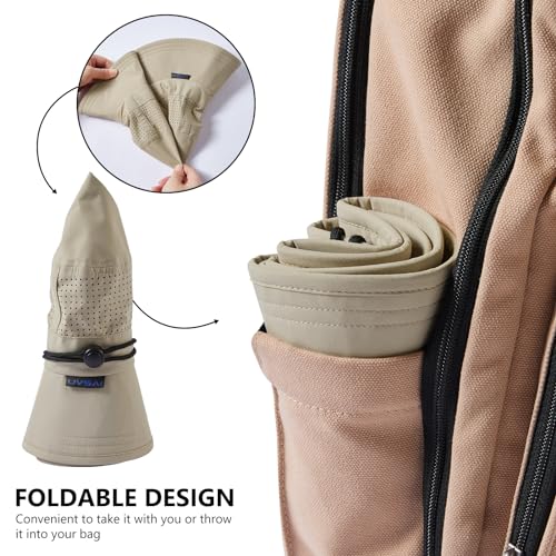 UPF 50+ Bucket Sun Hat with Laser Perforated Mesh Cooling Adjustable Breathable Lightweight for Outdoor Men Women - color: Khaki