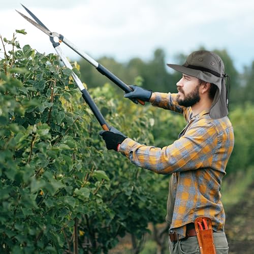 Falari Outdoor Sun Hat, Wide Brim with Neck Flap, Safari Hiking Gardening Fishing Hat - color: Navy