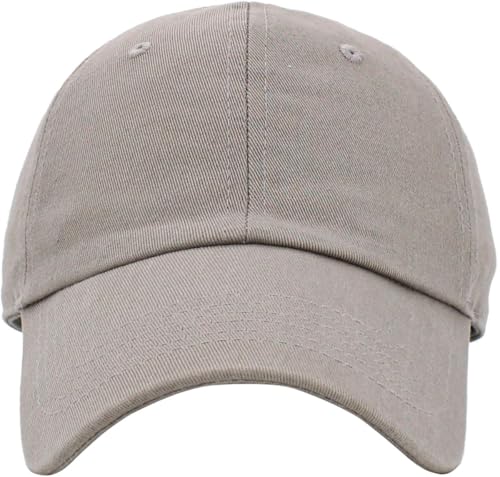 KBETHOS Classic Unisex Cotton Adjustable Low Crown Baseball Cap – Plain Dad Hat - color: Light Gray (1 Pack)