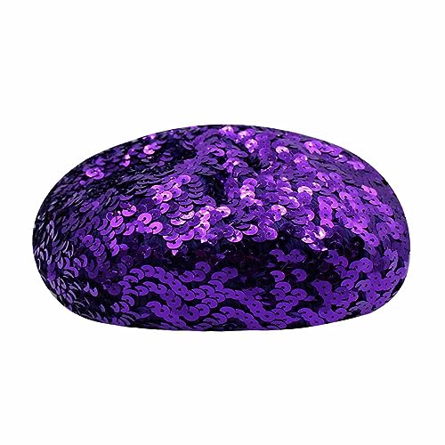 JUMISEE Sparkly Sequin Berets for Women Girls Fashion Beanie Hat Costume Accessories for Festival Party Dance - color: Purple