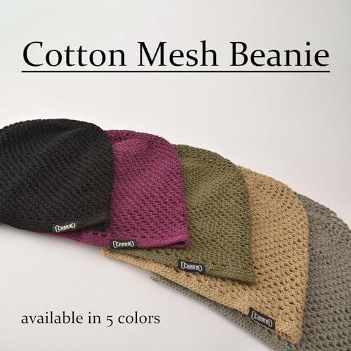 CHARM Lightweight Summer Beanie Hat for Men, Cotton Mesh Beanie for Women, Hand Made Knit Cap - color: Black