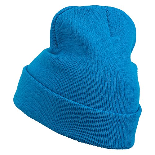 MG 12 Inch Long Knitted Beanie - color: Aqua Osfm