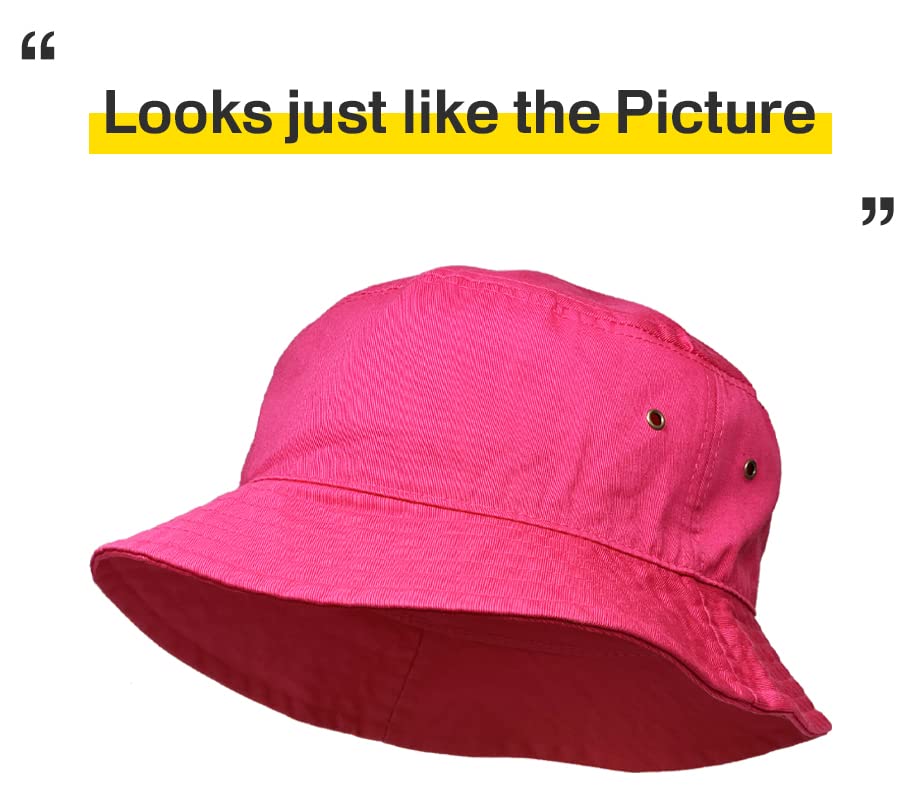 KBETHOS® 100% Cotton Washed Bucket Hat - color: Hot Pink, size: Large-X-Large