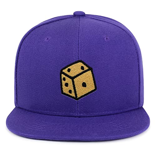 Dice Hip-Hop Snapback Hat Embroidered Baseball Cap Cute Board Game - color: 05. Purple
