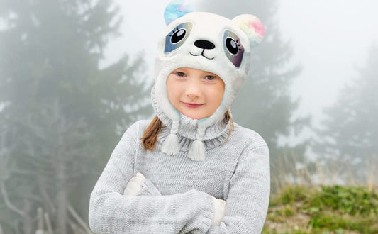 Toddler Winter Hat and Gloves Set for Ages 4-7 or Boys & Girls Winter Hat & Toddler Mittens Ages 2-4 - color: Multicolor Bear - Gloves, size: 4-7 Years