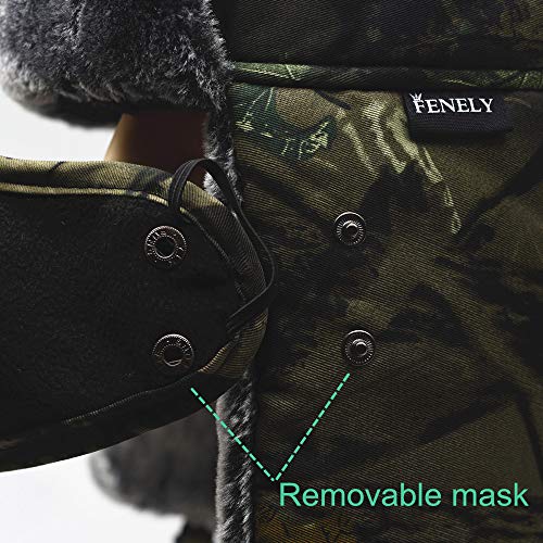 Winter Trapper Hats Ushanka Russian- Men Women Trooper Ear Flaps Hunting Face Masks Ski Snow Cold Weather - color: Camouflage