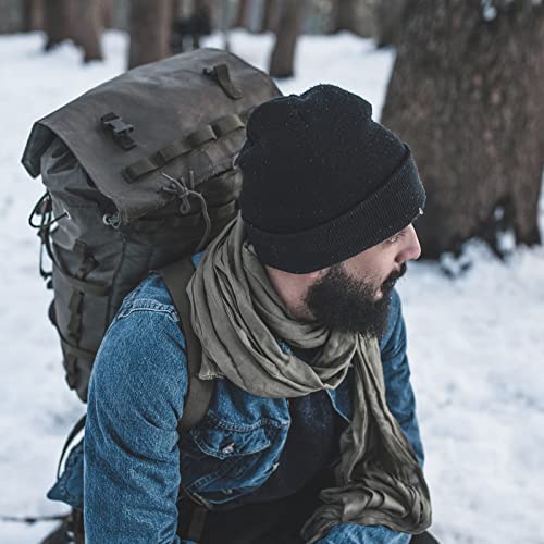 Rosoz Beanie for Men Women Cuffed Knit Hat Winter Beanies Skull Cap Unisex - color: Lake Blue