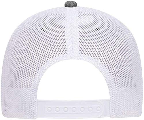 Ashen Fane Low Profile Cotton Blend Chambray Mesh Back Adjustable Snapback Baseball Hat - color: Black/White