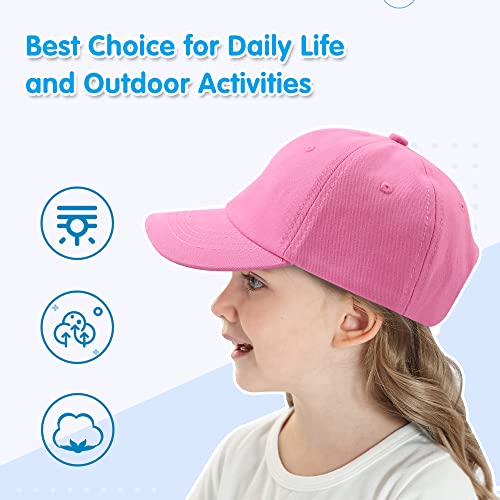 Peecabe Plain Toddler Baseball Hat Unisex Cotton Kids Trucker Hat Adjustable Baby Boys Sun Caps Girls Baseball Cap 1-5Y - color: Dark Pink, size: 6-24 Months