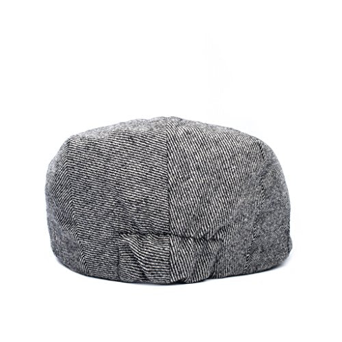 Born to Love Flat Scally Cap Boy's Tweed Page Boy Newsboy Baby Kids Driver Cap Hat - color: Grey Stripe, size: X-Large