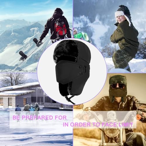 TZ Promise Unisex Winter Trapper Russian Hats with Face Mask Earflaps Faux Fur Outdoor