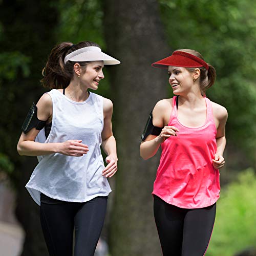 Wide Brim Sun Visor Hats - color: Black, White, Navy Blue, Red