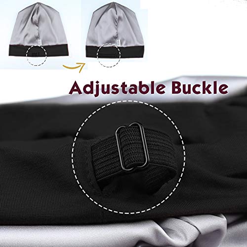 FocusCare Satin Lined Sleep Slouchy Cap Curly Girl Slap Headwear Gifts for Frizzy Hair Women - color: Dark Black