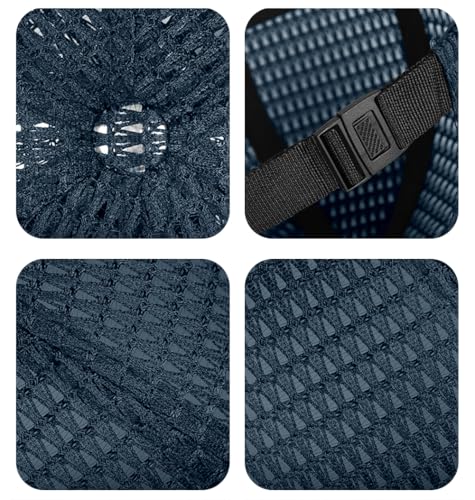 Mens Mesh Brimless Cap with No Brim, Summer Docker Cap Beanie Hat Flip Sailor Skullcap Breathable - color: Navy Blue