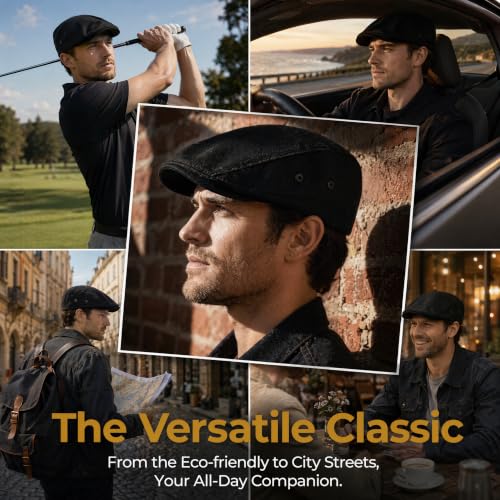 Newsboy Cap for Men Adjustable Flat Ivy Cabbie Gatsby Cap Driving Hunting Hat - color: B-green, size: Medium