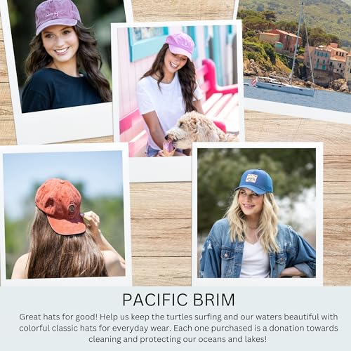 PACIFIC BRIM Women's and Men's Classic Cotton Adjustable Baseball Hat - color: Beach Life