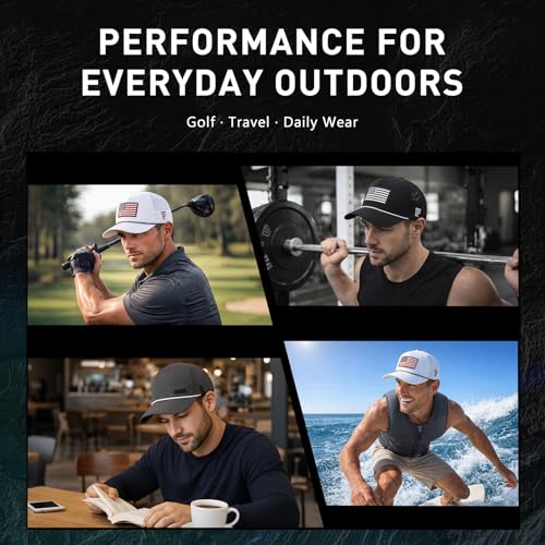 TOP-EX UVCoolix Performance Rope Hat Water Resistant Baseball Cap Men - color: Black, size: Medium-Large