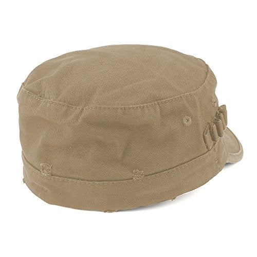 ARMYCREW Washed Cotton Army BDU Style Fitted Military Cap - color: Khaki, size: Small-Medium