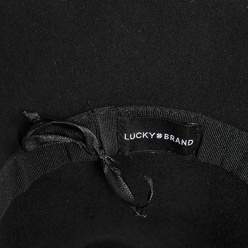Lucky Brand Womens Ranger Hat | Wide Brim | Felt | Rancher | Americana | Western Inspired | Classic | Fashion | Cowboy - color: Ranger W/ Band - Black